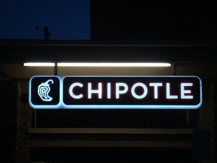 chipotle lighted sign by Golden Gate Sign Company 