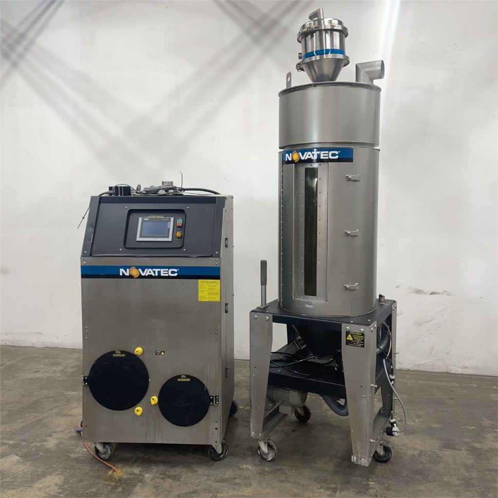 Used 150 LB/HR Novatec NWB-150-DC Desiccant Dryer With Hopper