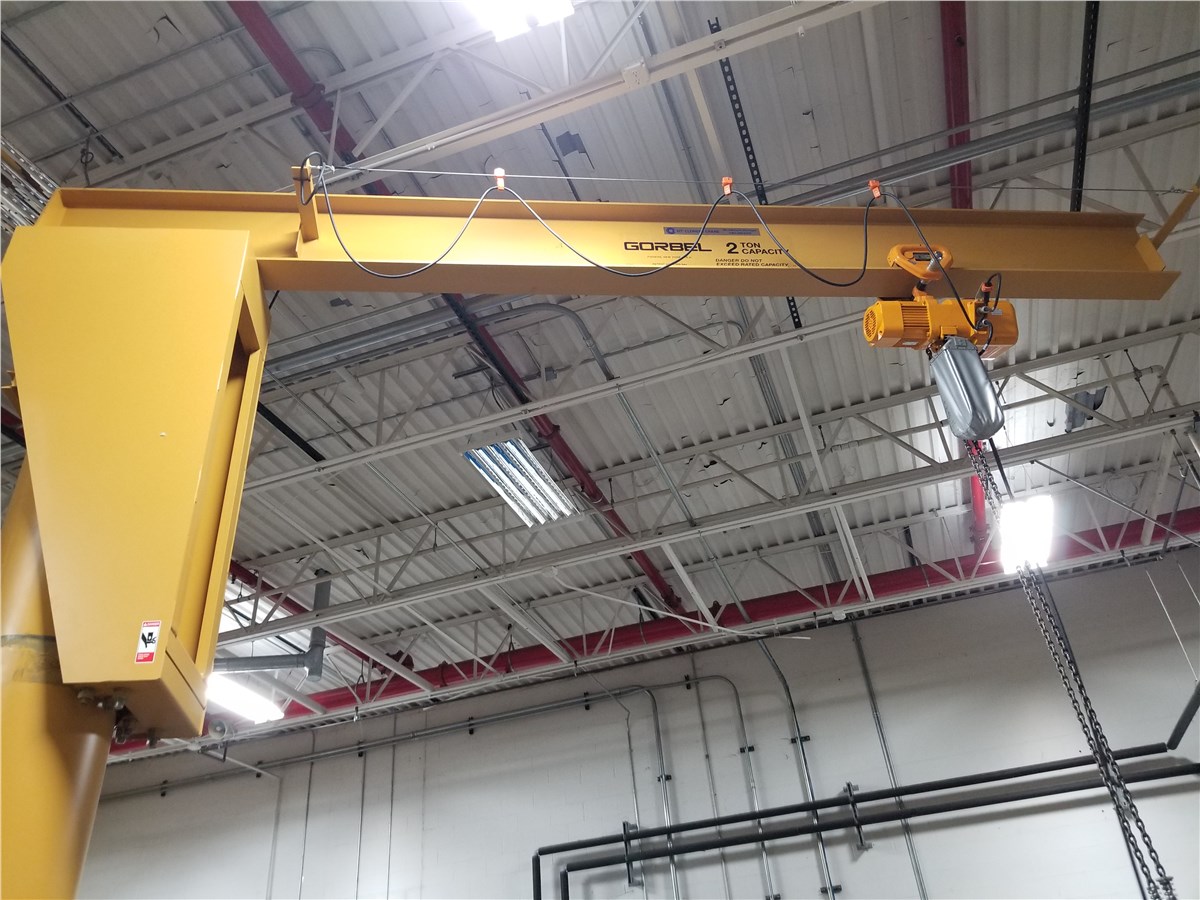 2 Ton Gorbel Base Plate Mounted Jib Crane, Model FS30018W16, 16' HUB