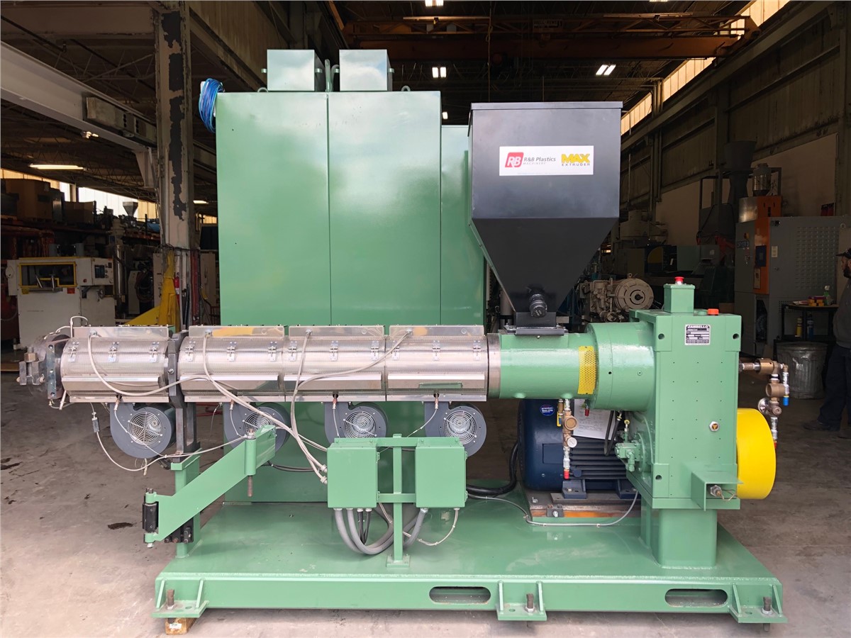 3.5" R&B Max Single Screw Extruder, 241 L/D, 100Hp AC, New in 2016