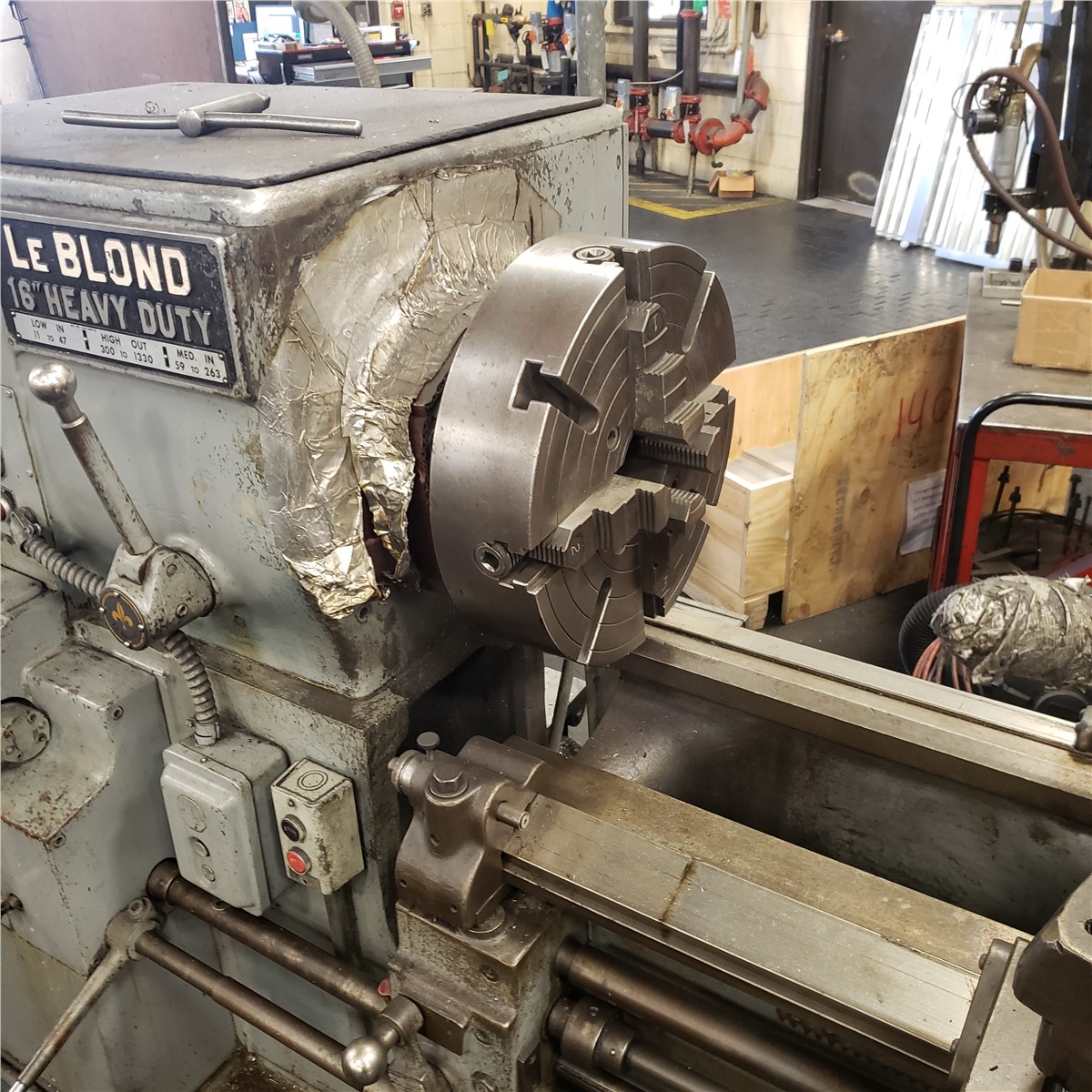 LeBlond Manual Lathe, Model 16" Heavy Duty Plastic Machinery Used