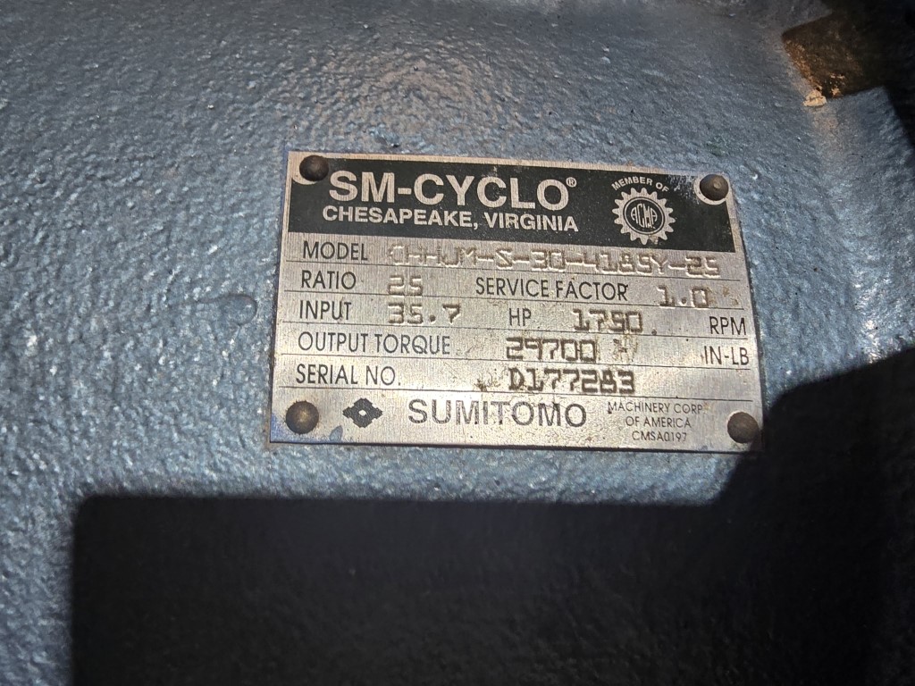30 HP Sumitomo SM-Cyclo Planetary Gear Reducer, Model CHHJM-S-30