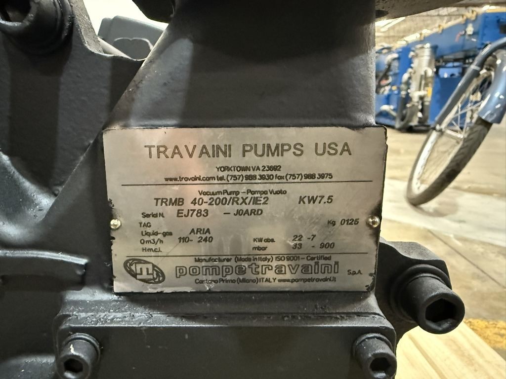 11.5 HP Travaini Vacuum Pump | Plastic Machinery | Used Plastic ...