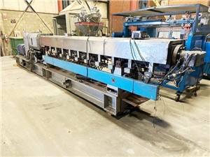 Used 100mm Leistritz Co-Rotating Twin Screw Extruder, Model ZSE100GL/44D, 442hp, New in 2002