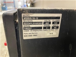 16' Long x 12" Wide Conair Vacuum & Spray Cooling Tank Model MSBHI-16-12