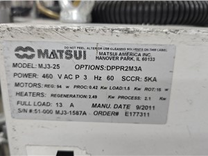22564A___-___23___CFM___Matsui___MJ3-25-U___Dryer,___W___Hopper.jpg