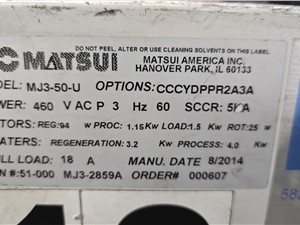 22566A___-___47___CFM___Matsui___MJ3-50-U___Dryer,___W___Hopper.jpg