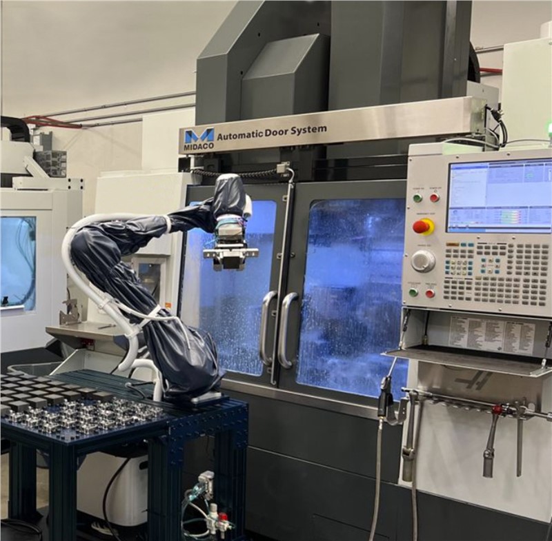 Midaco Autodoor Opener on VMC with cobot