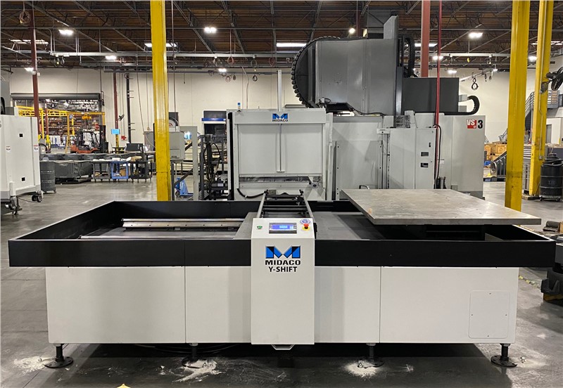 Midaco Automatic Pallet Changer Y-Axis Shift on VMC in Factory