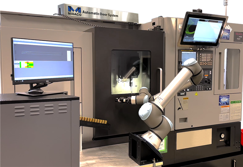 Midaco Autodoor Opener on VMC with cobot