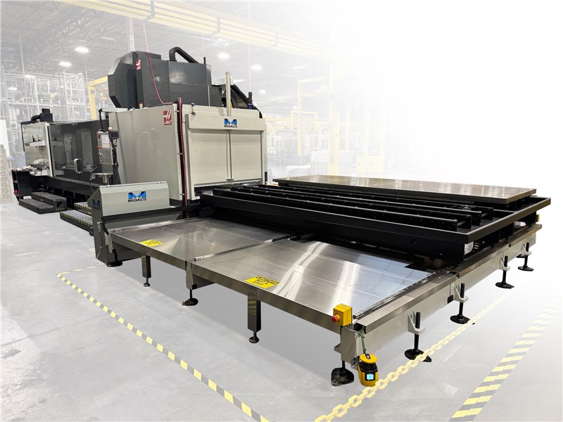 Midaco A15050SDY Y-Axis Shift Automatic Pallet Changer on Haas VS-3