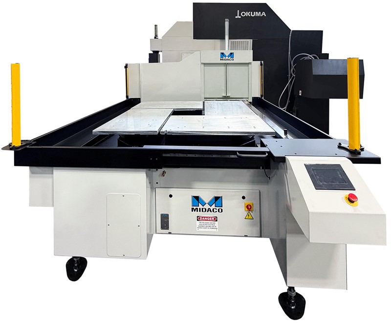 Midaco Automatic 4-Pallet Pool Changer on VMC in Machine shop
