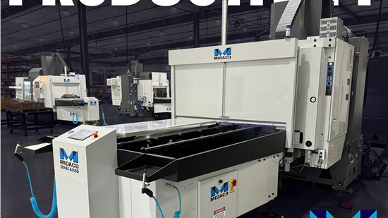 Midaco Automatic Pallet Changers on VMCs in a machine shop