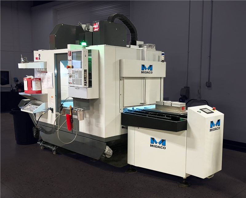 MIDACO AS2716SD Automatic Pallet Changer on Haas DM-2
