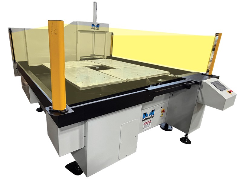 Midaco Automatic 4-Pallet Pool showing invisible Light Curtain Guarding Beams