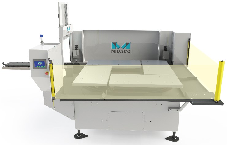 Midaco Automatic 4-Pallet Pool showing invisible Light Curtain Guarding Beams
